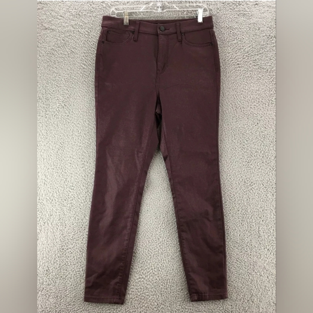 Simply Vera Vera Wang Skinny Jeans Womens 2 Purple Shimmer High Rise